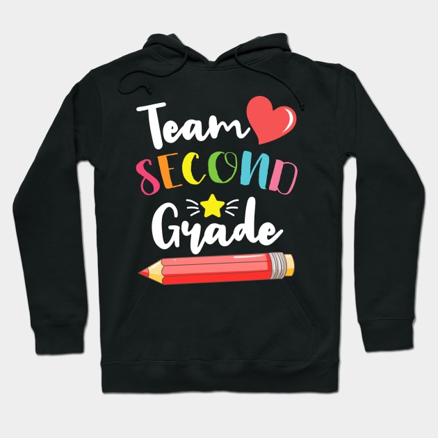 Team Second Grade Cute Back To School Gift For Teachers and Students Hoodie by BadDesignCo